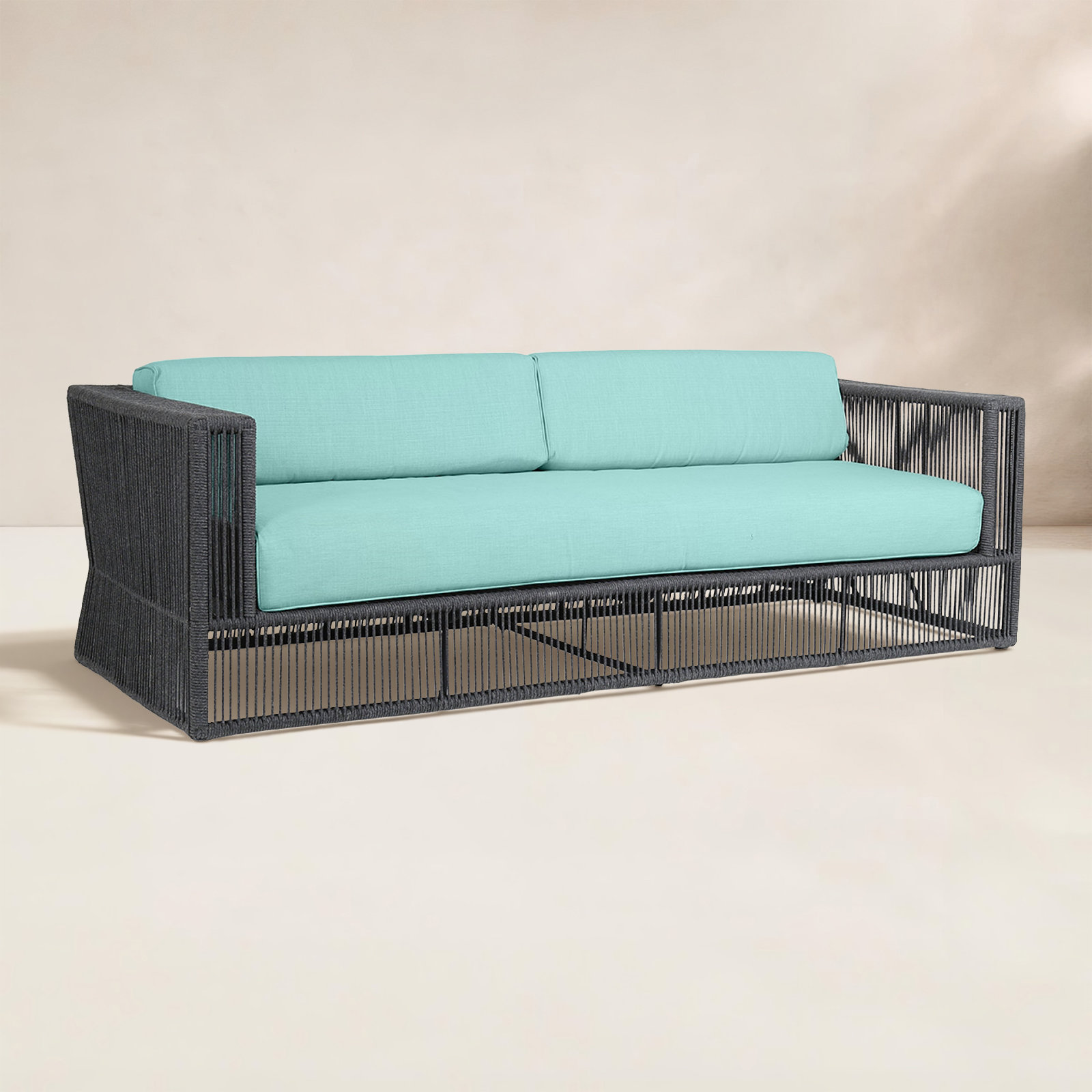 92" Sunbrella® Patio Sofa, Dupione Celeste Sunbrella®