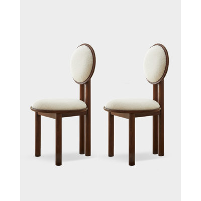 Modern And Simple Solid Wood Rubber Wood Lamb Fleece Backrest Dining Chair