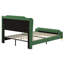 Structure de lit tapissier moderne, lit plateforme grand avec tête de lit à oreilles, revêtement en similicuir, aucun sommier nécessaire, silencieux, cadre de lit robuste pour la chambre à coucher, vert-1995801403-1995801401