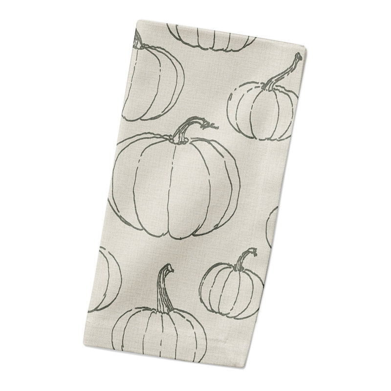 Serviette en coton citrouille 10 po, Crème