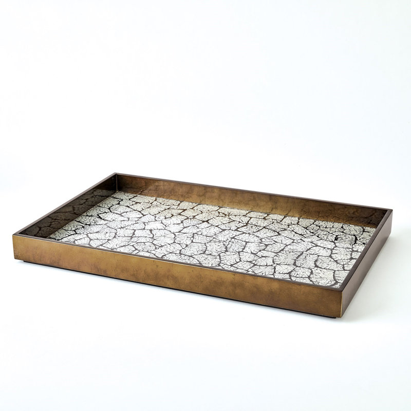 Eggshell Tray-Antique Gold Leaf-Lg, 2.25"H x 28"W x 18"D