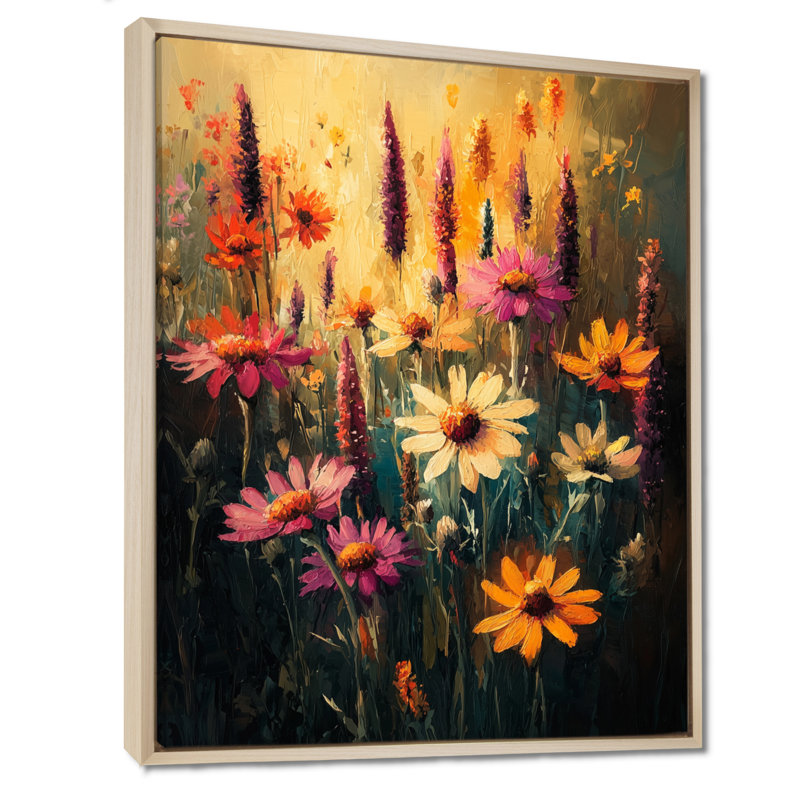 «Wildflowers In Soft Pastels Impressionist II - Wildflowers», reproduction sur toile encadrée, H 44 po x l 34 po