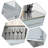 Kitchen Island with Stainless Steel Top, Traditional Kitchen Island with Storage, 2-Tier Open Shelves, Drawers, Light Gray