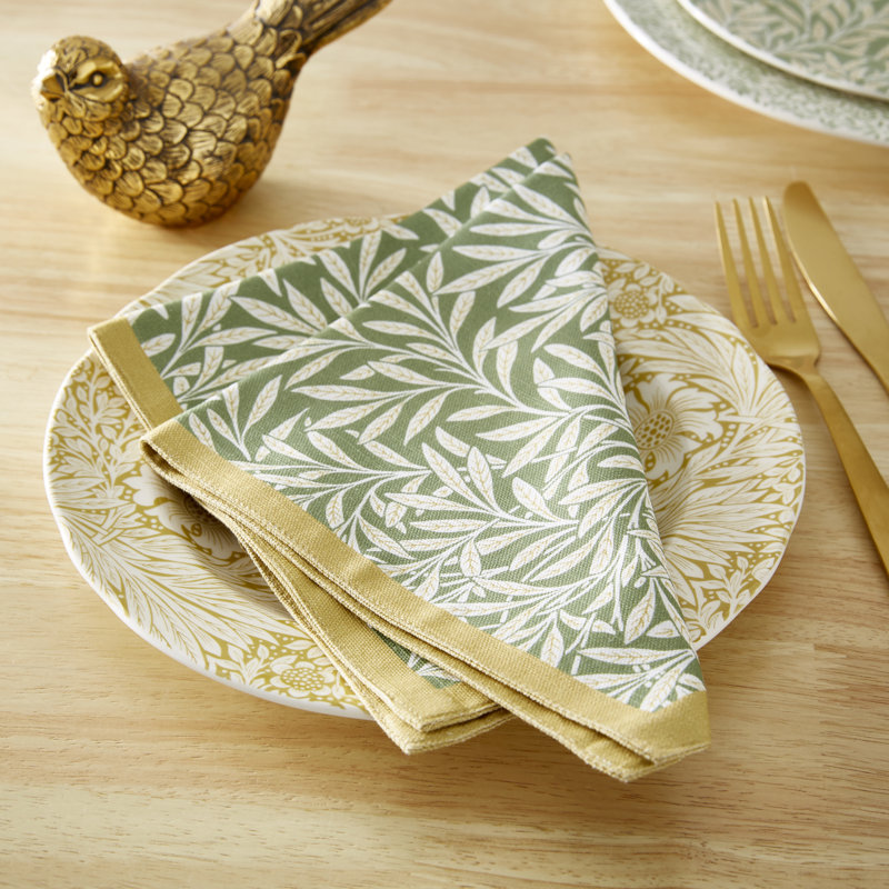 Morris and Co. Napkins Willow 40cm x 40cm 100% Cotton.