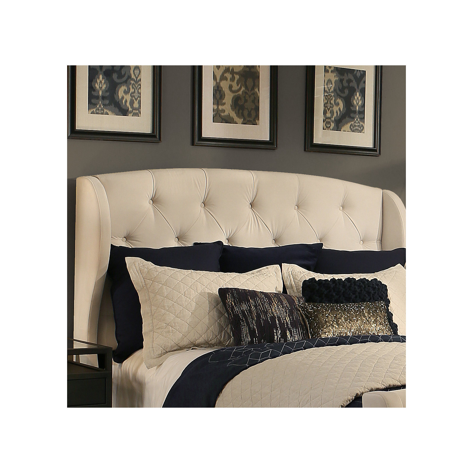 Sornson Upholstered Headboard, Queen/Full, Ivory