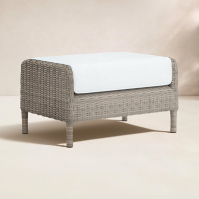Manhattan Wicker Outdoor Ottoman with Sunbrella® Cushion