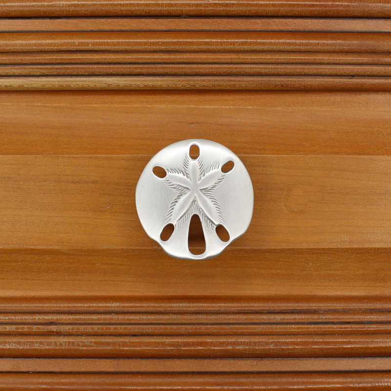 1 1/2" Sand Dollar Small Knob, 2, Brushed Nickel, 1.5" L x 1.5" W