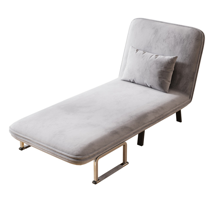 31.5? Convertible Chair Bed, Light Gray Velvet