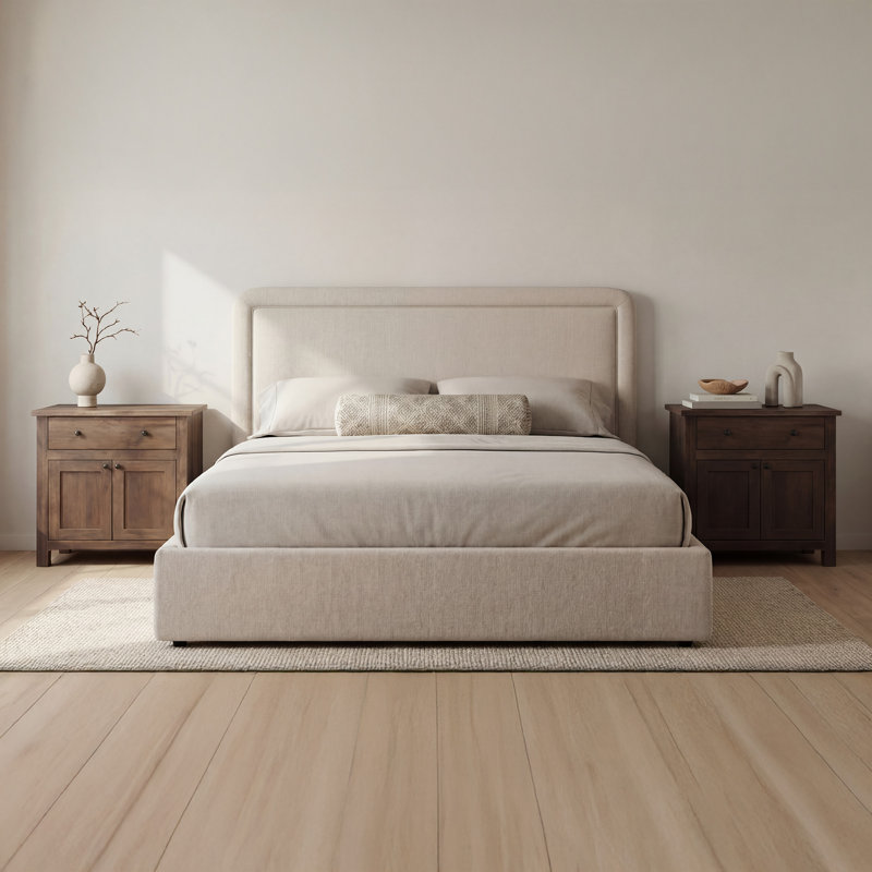 Eyler Queen Storage Bed Flecked Beige, Queen, Beige