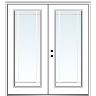 Porte d'entrée pré-suspendue en fibre de verre apprêtée