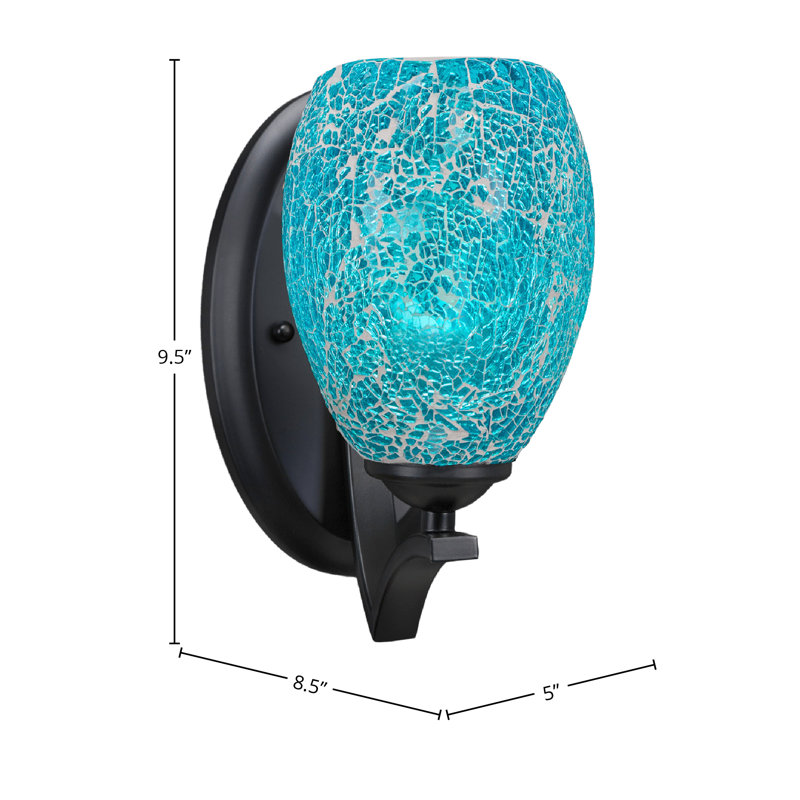Zilo Wall Sconce Shown With Glass, Turquoise, Matte black