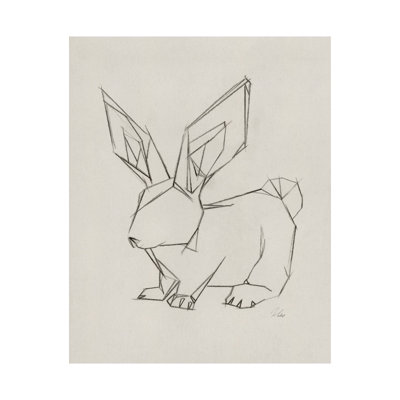 Geo Bunny a Hand Embelished Textured Canvas