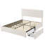 Structure de lit grand format, lit plateforme avec rangement en velours avec 4 tiroirs, support de lattes en bois, aucun sommier requis, assemblage facile, beige-1108669919-1108669916