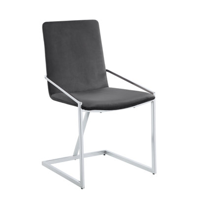 Ensemble de chaises Zla en velours chromé (ensemble de 2)