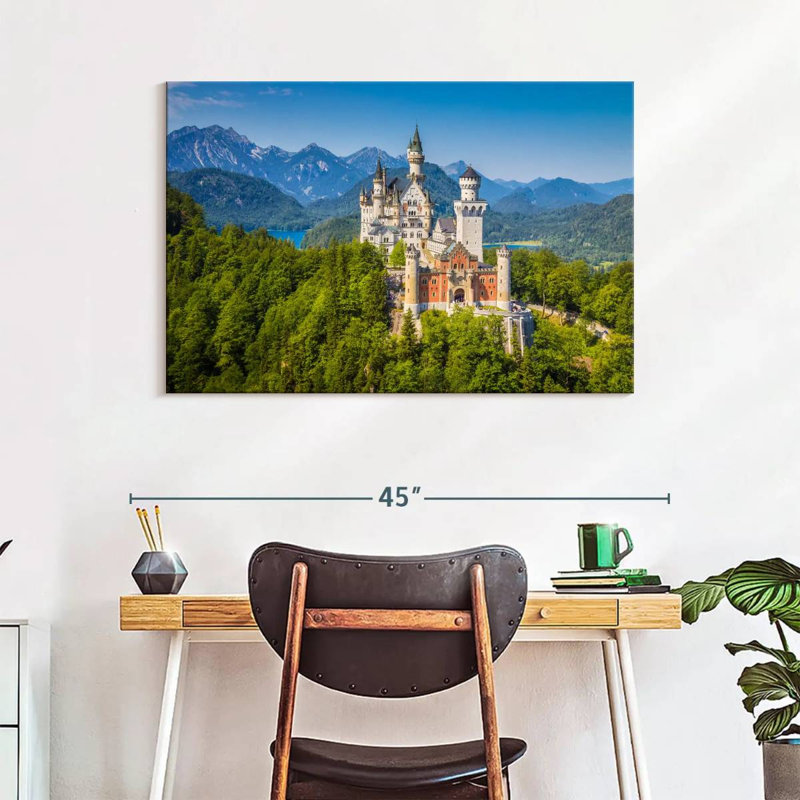 Lilie, château allemand de Neuschwanstein, H 26 po x l 39 po
