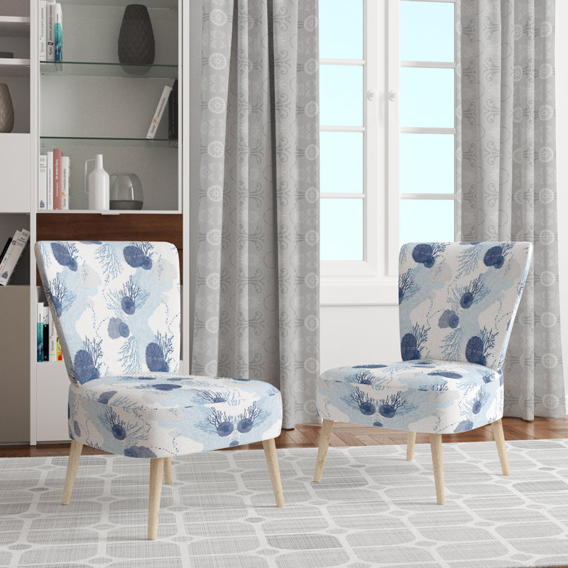 Chaise rembourrée Coastal, Chaise d'appoint sans accoudoirs