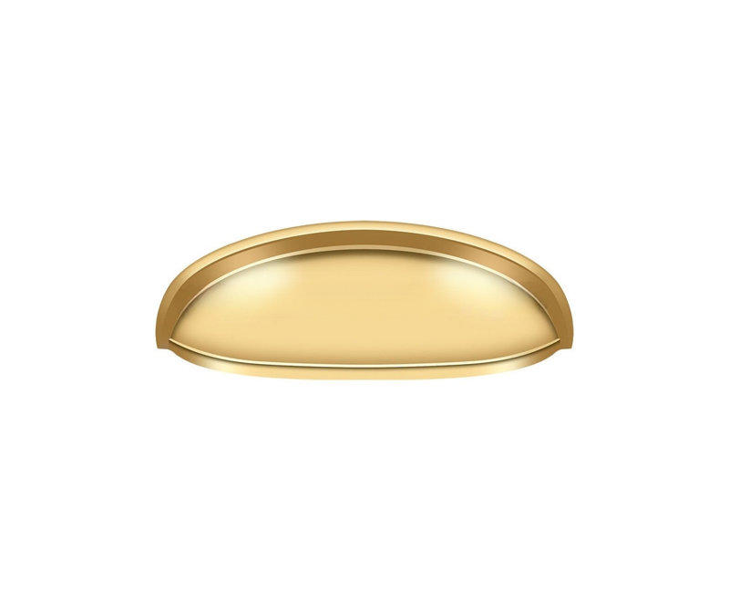 Cup / Bin Pull, PVD Polished Brass