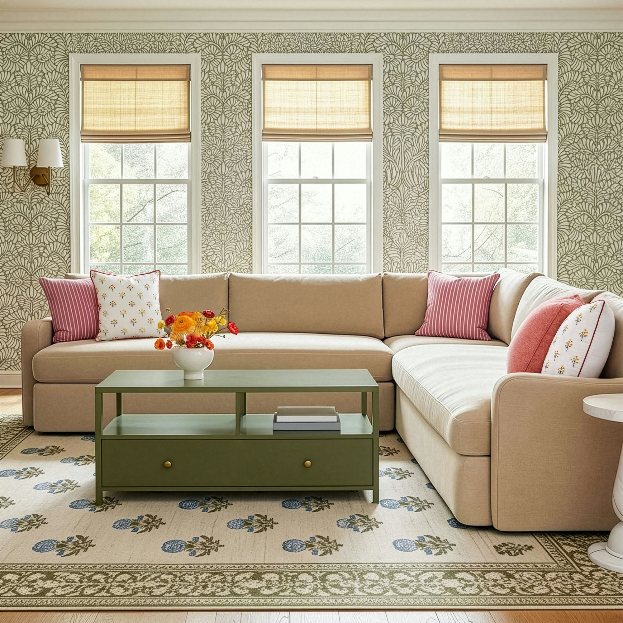 Aurelia 3-Piece Sectional, Beige LInen