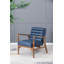 Chaise en cuir Kuhn - L 27 po x l 30 po x H 31,5 po Kuhn - bleu marine / brun