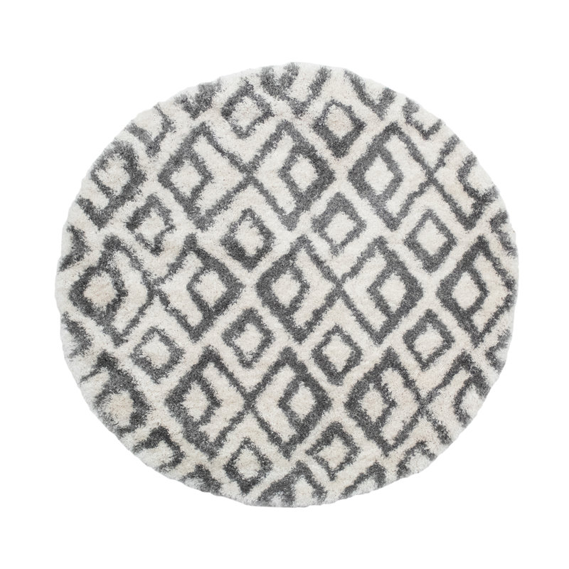 Asay Geometric Indoor Rug, Round 5'