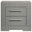 Pierce Grey High Gloss 2-Drawer Nightstand Bedside Table-1492846712