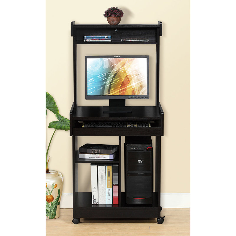 Multi-Functional Coffee Station Microwave Cart With Storage Shelf Function And Locking Castors