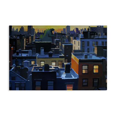 Cityscape with Distant Monster Canvas, design by Keith Thomson