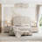 Fantosini Chenille Accent Bench - Cappuccino/Silver Mist