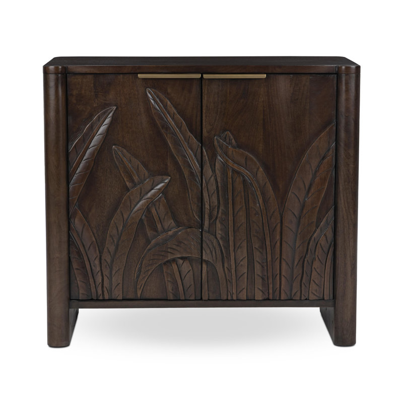 Ledro Solid Wood Accent Cabinet, Dark Brown