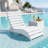 HDPE Patio Chaise Lounge, Waterproof Ergonomic Design with 3-Position Adjustable & Headrest, for Pool, Deck & Beach-94882629