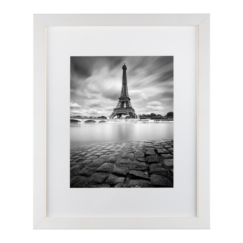 Modern & Contemporary, 11" H x 14" W x 0.5" D, White, White Framed