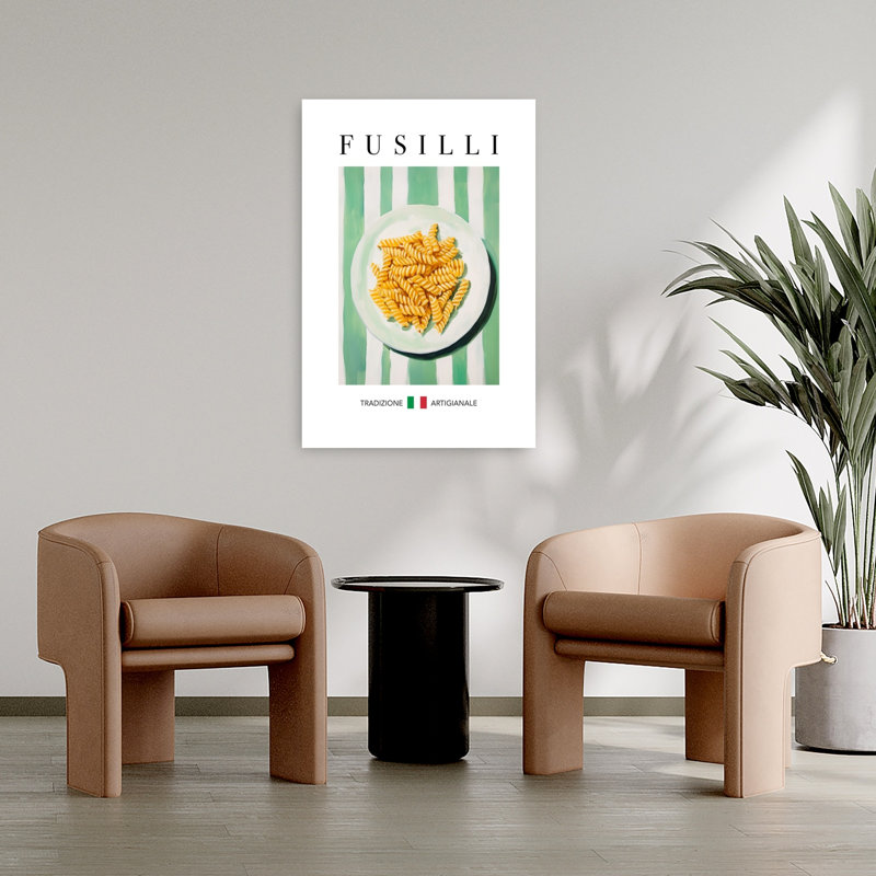 Fusilli italien, art mural traditionnel sur plaque, H 36 po x l 24 po