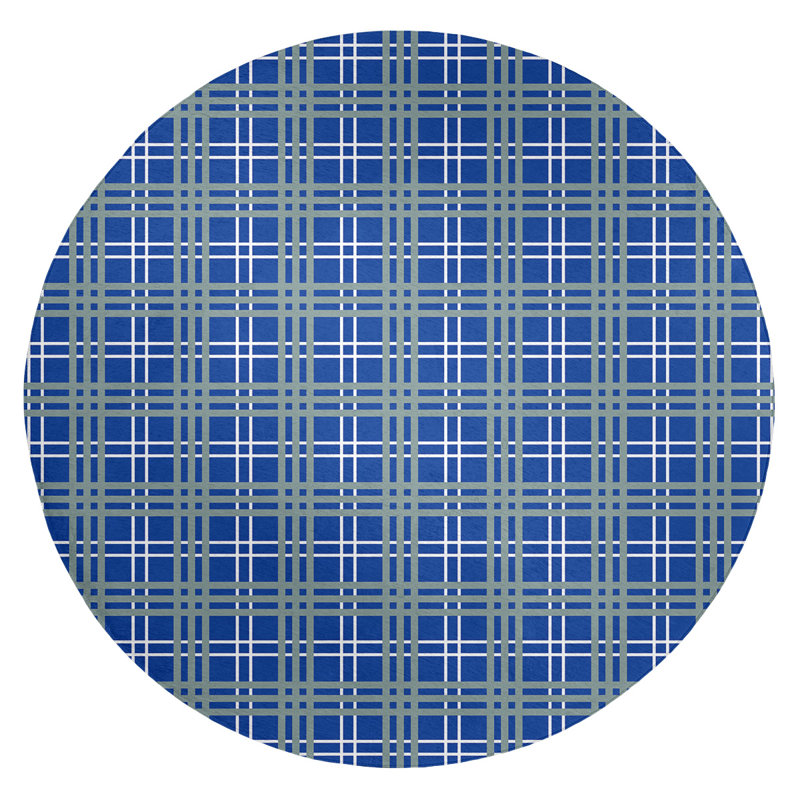 Plaid Indoor Rug, Round 5'