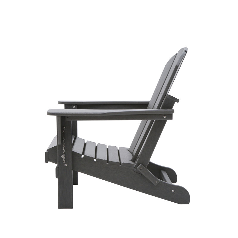Benefiel Foldable Outdoor Adirondack Chair, Slate Gray