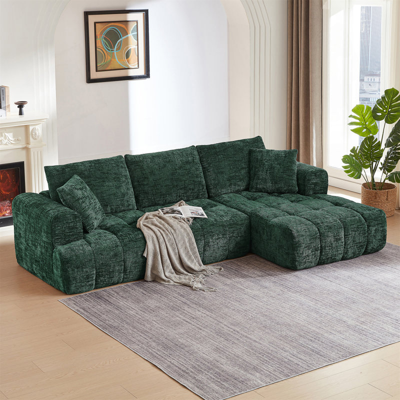 L-Shape Luxury Sectional Oversized Sofa With Minimalist Design, Comfy Sleeper Function, No Assembly Required For Living Room And Apartment Use.