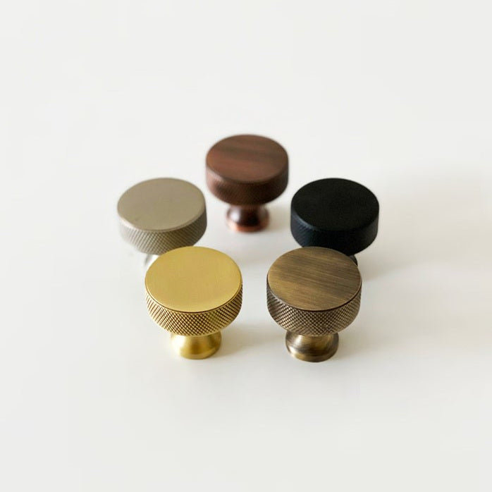 Madelyn Carter Grayson Knurled 1.25" Solid Brass Cabinet Knob, Antique Brass