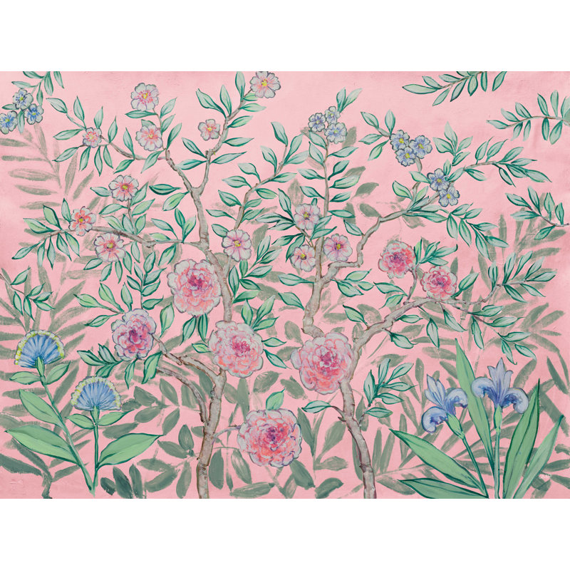 Soeren French Garden Pink - impression sur toile tendue, H 30 po x l 40 po