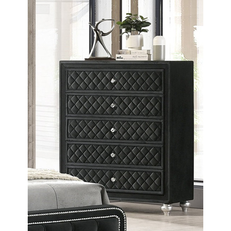 Commode et commode capitonnées en velours 1Pc