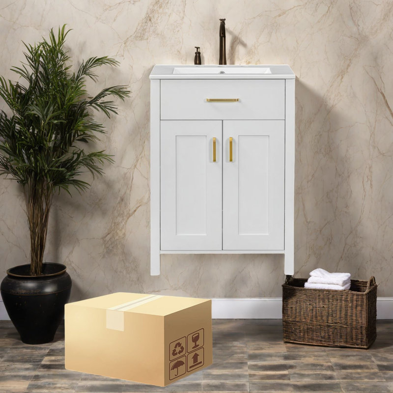 Luxueux meubles-lavabos peu encombrants, bois massif et bois aggloméré, petite salle de bain moderne