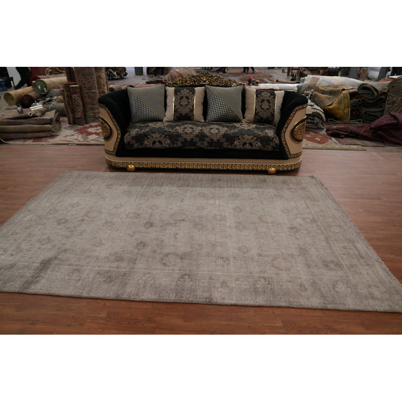 Tapis unique en coton 9 pi 10 po x 6 pi 6 po brun