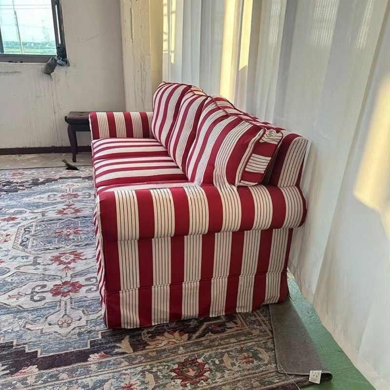 Retro Fabric Striped Sofa