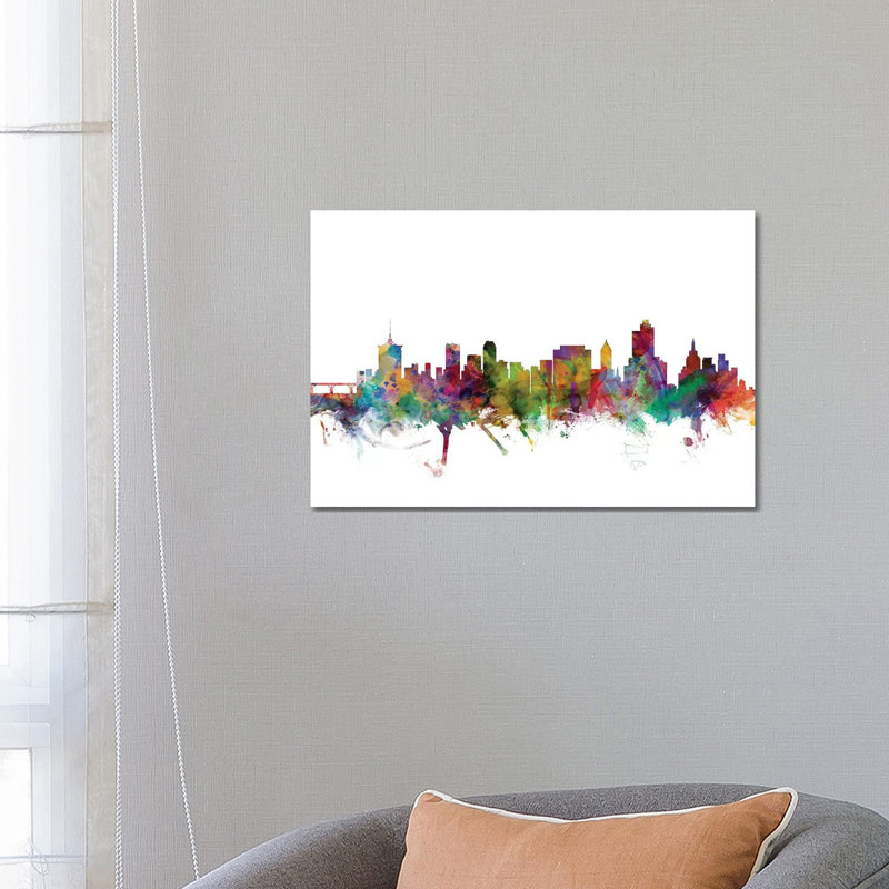Tulsa, Oklahoma Skyline by Michael Tompsett - 1 Piece Wrapped Canvas Wall Art, 66.04 cm H x 45.72 cm W x 3.175 cm D