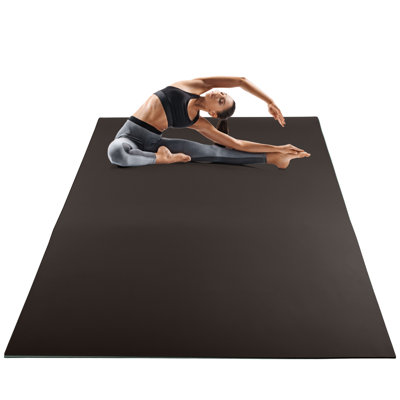 Wakeman Large Yoga Mat - Wide Exercise Mat - Thick Non-Slip Workout Mat - Gym Flooring for Home Gym Workouts, Pilates, or Stretching