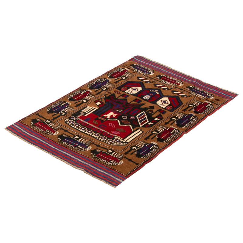 Tapis brun Rare War 3 pi 0 po x 4 pi 7 po