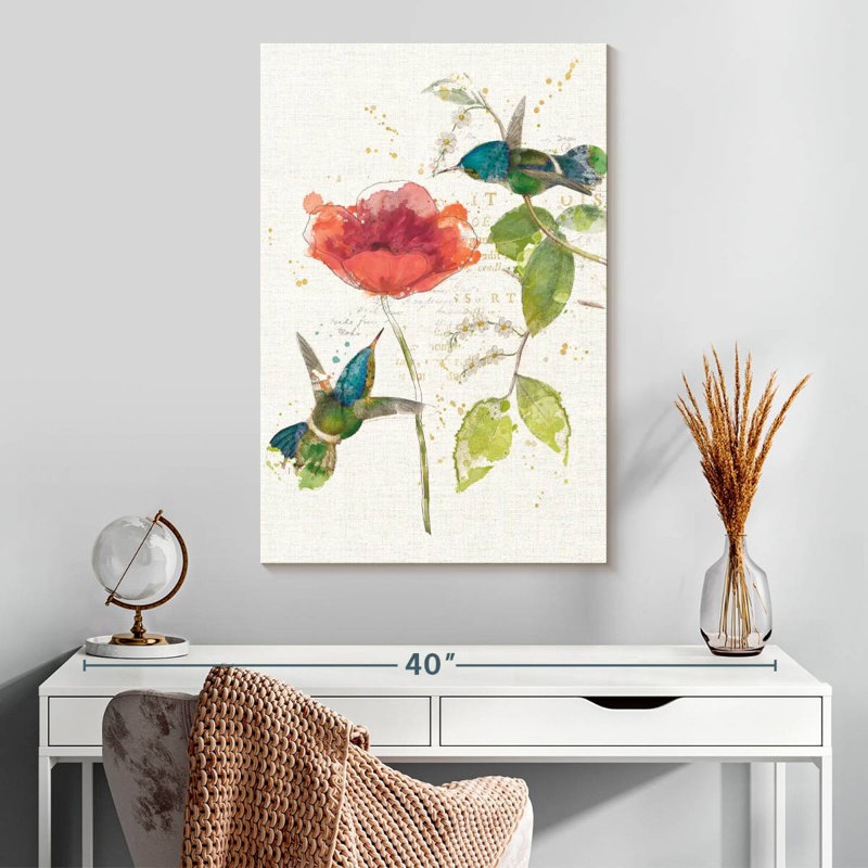 Fleur de colibri sarcelle Brampt, H 30 po x l 20 po