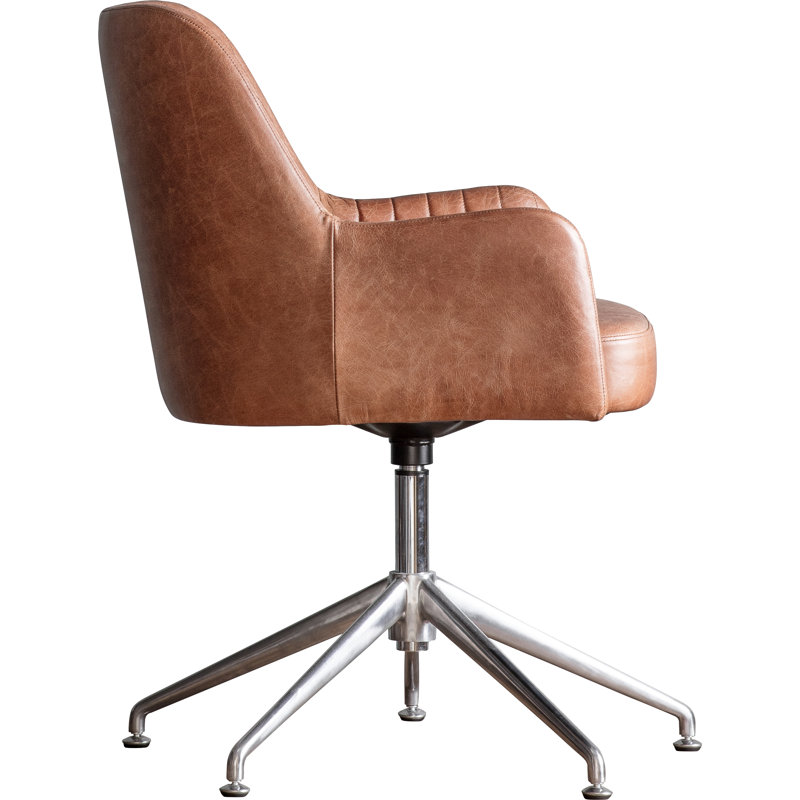 Yountville Genuine Leather Office Chair, Brown