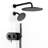 Angelsey 3 Sprayer Shower System Black, 12" & 6" Dual Shower Head with Handshower Faucet Set, Pressure Balance Valve Included, Bathroom Shower Fixtures-119354562