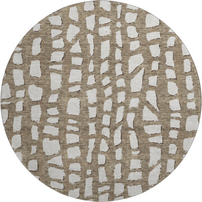 Premium Machine Washable Prisco Brown Rug