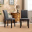 Chaises d'appoint rembourrées de cuisine et de salle à manger avec dossier haut, 4 pièces Trischa-490965665
