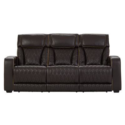 Canapé inclinable double électrique en cuir fleur Hughes Furniture 83608